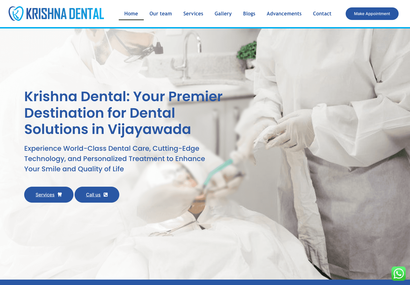 Krishna Dental website