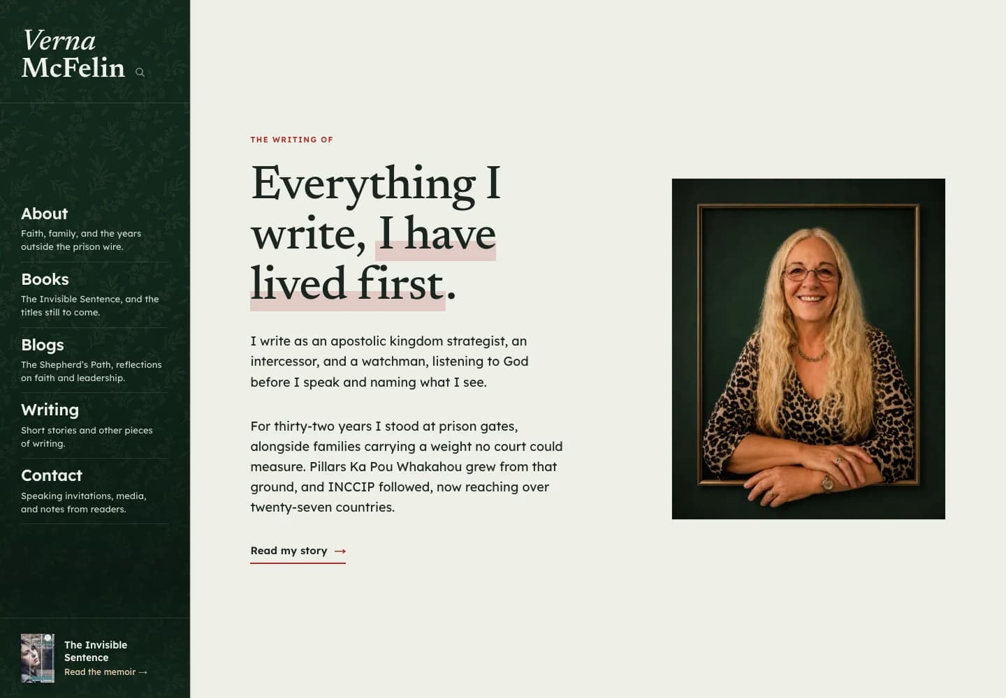 Verna McFelin author website